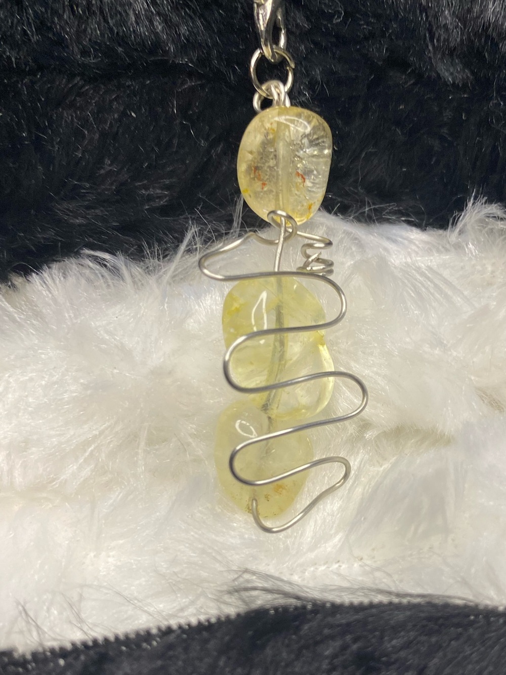 Handcrafted Citrine Bead Pendant Necklace - Women Jewelry